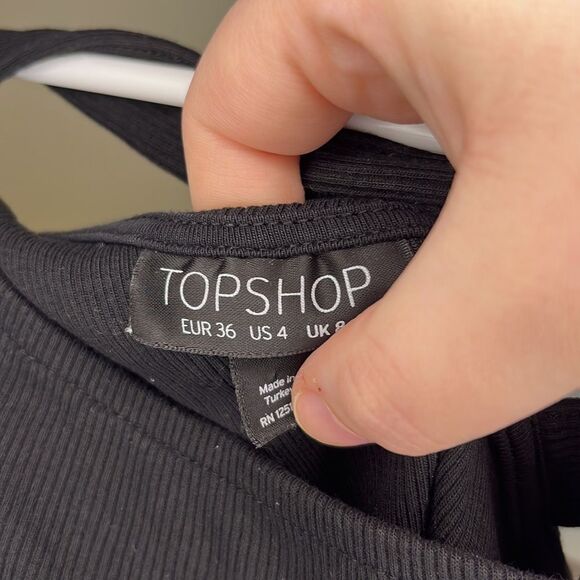 Women’s Topshop Black ribbed one shoulder bodysuit basic everyday going out - Picture 5 of 6